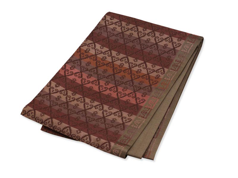 日本製 本場桐生織京袋帯 ストライプにハートとダイヤの格子(ブラウン) 本場 桐生織 京袋帯 群馬 きりゅう 群馬県 桐生市 桐生 伝統的工芸品 伝統 織物 織...