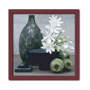 【スーパーセール限定価格】 アートパネル 白い花 ケシ属果実 アートフレーム おしゃれ 絵画 インテリア 壁掛け 額入り 額装込 リビング 玄関 額 プレゼント...