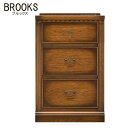 ブルックス BROOKS ローチェスト45 北海道家具 旭川 民芸 ナラ材 オーク材 タンス 3段 アンティーク家具調 加藤木工
