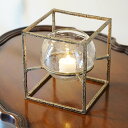 ハリケーン キャンドルホルダー Candle ガラス 花瓶 スクエア アイアン インテリア雑貨 おしゃれ 置物 ヨーロッパ雑貨 雑貨 インテリア 小物 置物 インテリア 雑貨 アンティーク おしゃれ
