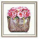 【スーパーセール限定価格】 絵画 ブランド オマージュ キャンバスアート 「 ピンク ピオニー バッグ (スクエアS) 」 アマンダ グリーンウッド ブランド ...