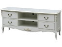 イタリア家具風 Flore フローラ TV台140 TVボード 白家具 アンティーク テレビ台 おしゃれ 輸入家具 白家具 ホワイト シャビーシック 姫家具 ロ...