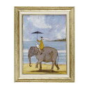 【スーパーセール限定価格】 インテリア 絵画 サムトフト 絵画 「 ぞうに乗って 」 Gel加工 Sam Toft 絵画 インテリア 壁掛け 絵画 額入り 絵画...
