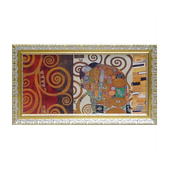 【スーパーセール限定価格】 絵画 インテリア グスタフ クリムト 画 「 抱擁 」 Gustav Klimt 絵画 インテリア 壁掛け 絵画 額入り 絵画 ポス...