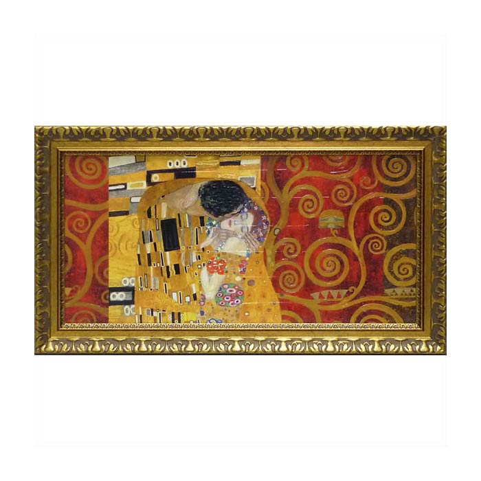 【スーパーセール限定価格】 絵画 インテリア グスタフ クリムト 画 「 デコパネルザ キス 」 Gustav Klimt 絵画 インテリア 壁掛け 絵画 額入...