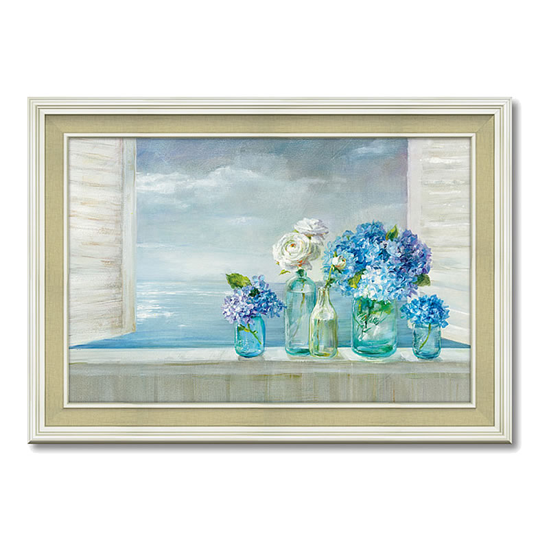 【スーパーセール限定価格】 絵画 インテリア ダンフイ ナイ 「 ビューティフル デイ アット ザ ビーチ 」 特殊ゲル加工 絵画 静物 花 絵画 風景画 パネ...