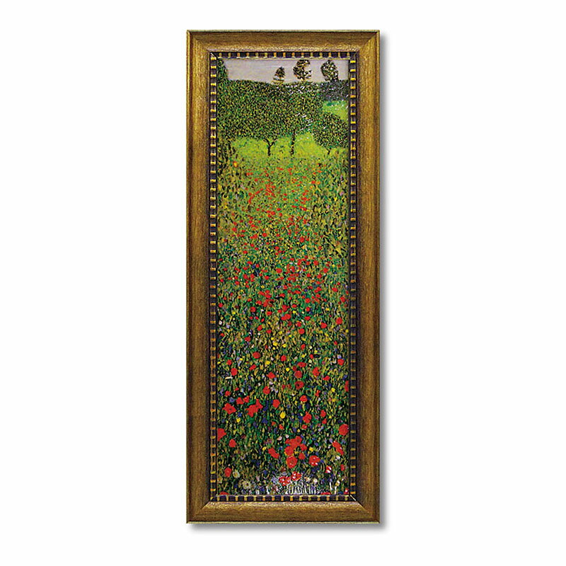 絵画 インテリア グスタフ クリムト Klimt 「 カンポ ディ パパヴェリ 」 特殊ゲル加工 絵 ...