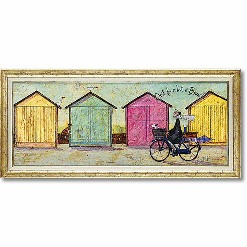 【スーパーセール限定価格】 サムトフト 絵画 Sam Toft 「 ちょいとブランチに 」 94.5 × 43cm Lサイズ Gel加工 サムトフト アート フ...