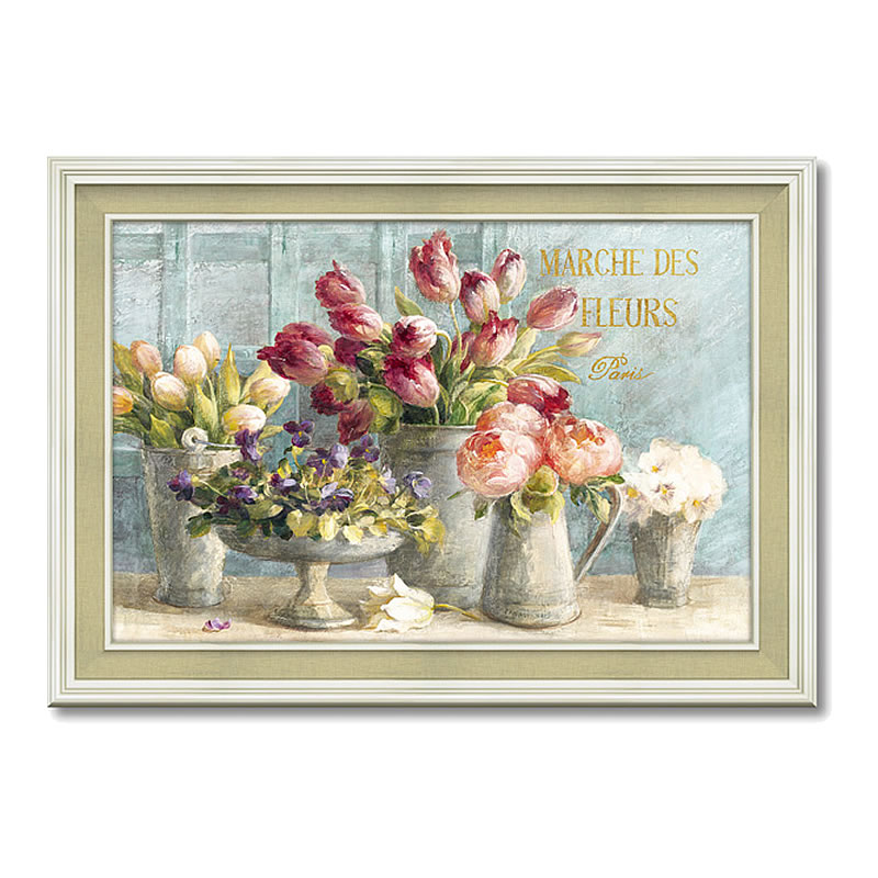 【スーパーセール限定価格】 絵画 インテリア ダンフイ ナイ 「 マルシェ デ フルール 」 特殊ゲル加工 絵画 静物 花 絵画 風景画 パネル インテリア ア...