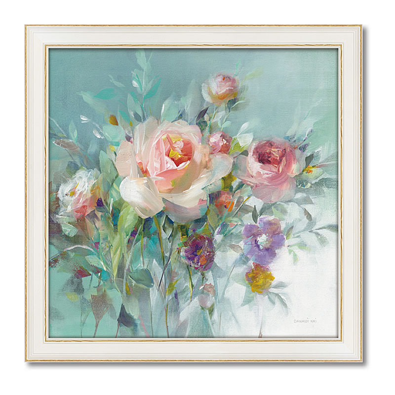 【スーパーセール限定価格】 絵画 インテリア ダンフイ ナイ 「 サマー ガーデン ローズ 」 特殊ゲル加工 絵画 静物 花 絵画 風景画 パネル インテリア ...