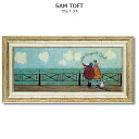 【スーパーセール限定価格】 インテリア 絵画 サムトフト 絵画 「 彼女の好きなハート雲 」 63.5 × 32.5cm イギリス作家 Gel加工 Sam To...