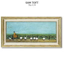 【スーパーセール限定価格】 インテリア 絵画 サムトフト 絵画 「 ひつじ達と散歩 」 63.5 × 32.5cm イギリス作家 Gel加工 Sam Toft ...