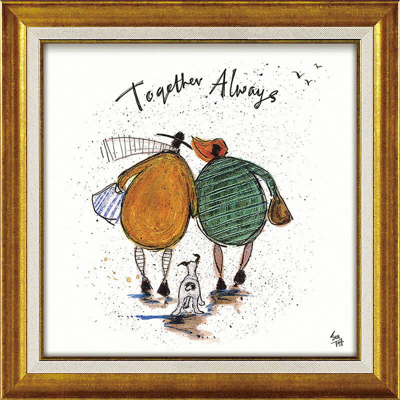 【スーパーセール限定価格】 インテリア 絵画 サムトフト 絵画 新作 「 いつも一緒に 」 Gel加工 Sam Toft サムトフト アート フレーム 絵画 イ...