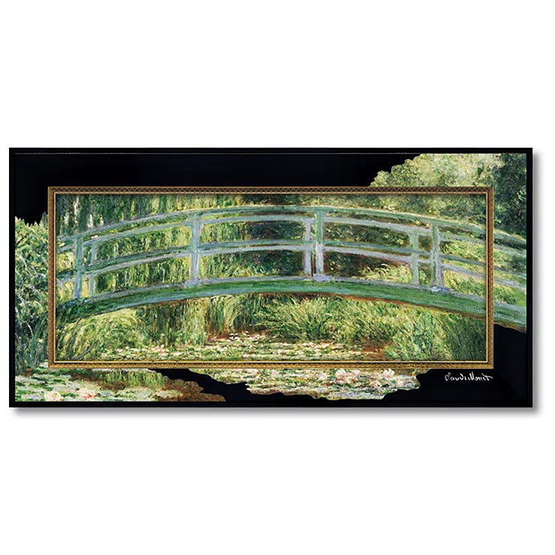 【スーパーセール限定価格】 クロード・モネ 絵画 「 睡蓮の池と日本の橋 」 Gel加工 モネ 絵画 リビング 玄関 インテリア 額付き 額入り 額装込 誕生日...