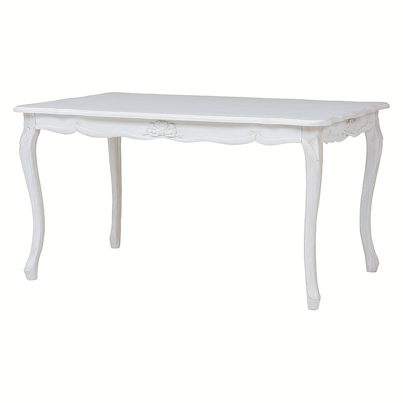 HAMPTON ハンプトン ダイニングテーブル135 組立式 白家具 おしゃれ 輸入家具 白家具 ホワイト シャビーシック 姫系 姫家具 ロマンチック アンティ...