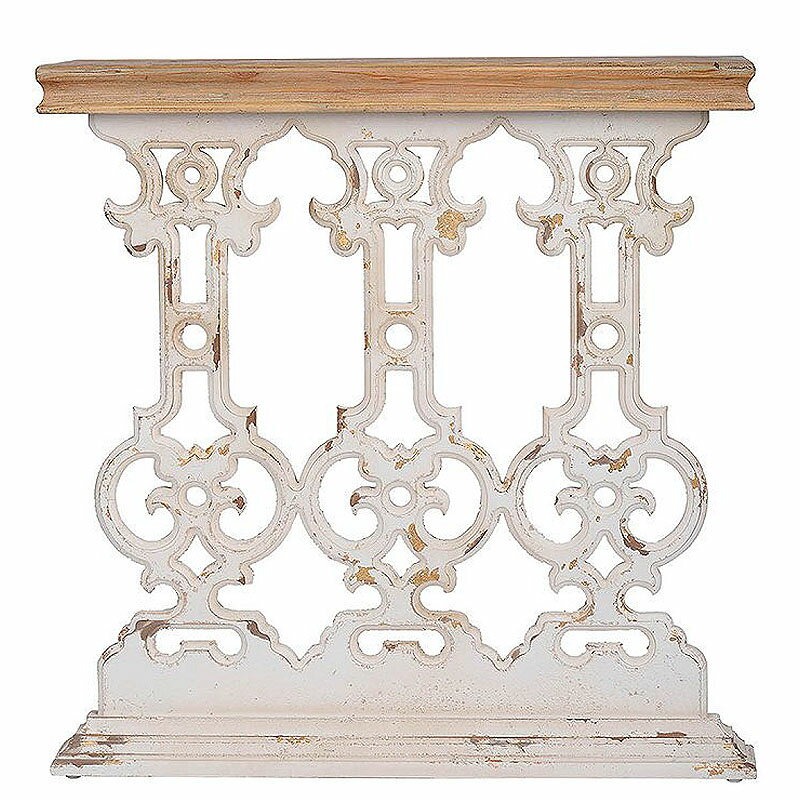 コンソールテーブル アンティーク シャビーシック仕上げ コンソールテーブル 生成り天板 おしゃれ 輸入雑貨 輸入家具 おしゃれ 雑貨 ヨーロピアン インポート ...