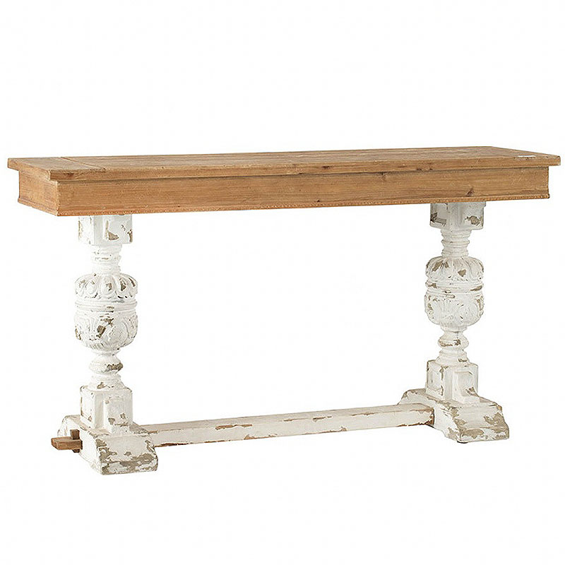 コンソールテーブル アンティーク シャビーシック仕上げ コンソールテーブル 生成り天板 おしゃれ 輸入雑貨 輸入家具 おしゃれ 雑貨 ヨーロピアン インポート ...