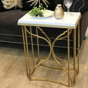 【スーパーセール限定価格】 アイアン サイドテーブル ゴールド 玄関 メラミン製天板 アイアン ゴールド おしゃれ 輸入雑貨 輸入家具 おしゃれ 雑貨 ヨーロピ...