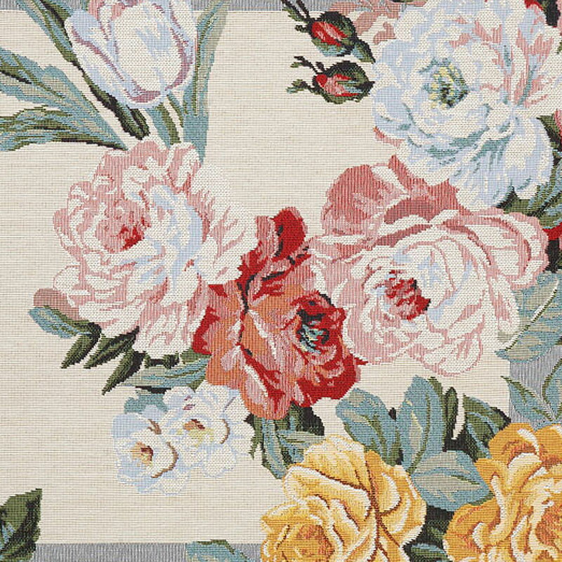 クッションカバー 45×45cm おしゃれ バラ柄 ゴブラン織り ポルトガル製 薔薇クッション 輸入雑貨 ソファ リビング インテリア雑貨