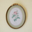 【スーパーセール限定価格】 絵画 インテリア イタリア調 ルドゥーテ 薔薇 花 左向き 楕円 オーバル 絵画 花 絵画 絵画 バラ 額 イタリア 額 壁掛け 額...