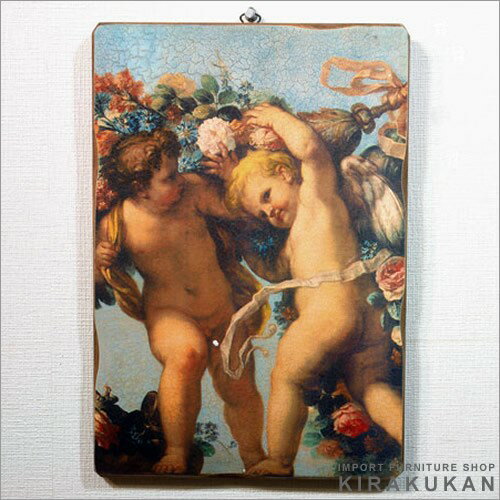 イタリア製 天使 額絵 エンジェル 絵画 板額 Aタイプ アンティーク雑貨 天使雑貨 インテリア雑貨