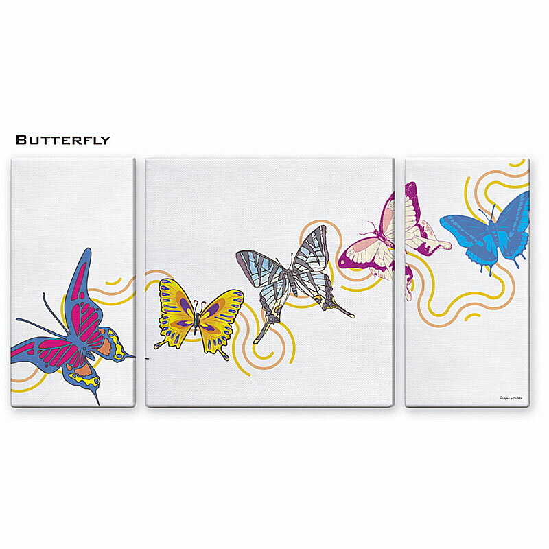 【スーパーセール限定価格】 アートパネル BUTTERFLY バタフライ ちょうちょ 3枚セット イラスト アートフレーム 壁飾り インテリア アートパネル 絵...