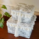 ジェニファーテイラー ボックス 2個セット トワルドジュイ柄 Toile de Jouy BOX 2Pセット おしゃれ 収納ボックス 収納ケース フランス雑貨 ...