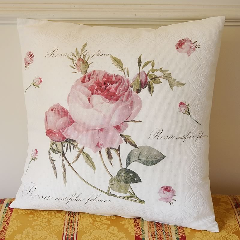 ルドゥーテ レース クッションカバー 45×45cm 「 バラ柄 」 メール便 送料無料 輸入雑貨 おしゃれ 雑貨 クッションカバー レース インテリア 雑貨 アンティーク風 インポート ヨーロッパ