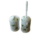 トイレブラシ トイレポット セット 陶器 ロイヤルアーデン 白い薔薇 英国風の陶器 トイレブラシ おしゃれ トイレブラシ 陶器 トイレブラシ セット トイレブラ...