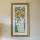 ヴィンテージ アルフォンス ミュシャ画 「 羽根ペン 」 シルクスクリーン ポスター Alfons Mucha ビンテージ 絵画 インテリア 壁掛け 絵画 額入り 絵画 ポスター 絵画 海 インテリア 雑貨 アンティーク アンティーク調 風景 動物 ヨーロピアン インポート