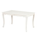 VIOLETTA ヴィオレッタ ダイニングテーブル130 白家具 食卓 おしゃれ 輸入家具 クラシック ホワイト シャビーシック 姫系 姫家具 ロマンチック アンティーク家具 イタリア家具 フランス家具 ヨーロピアン インポート家具 ロココ調