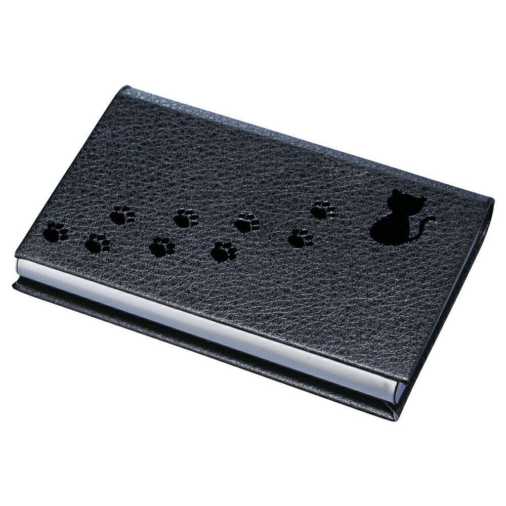 【スーパーSALE限定クーポン配布中】名刺入れ ネコ 黒 メンズ レディース かわいい メール便可