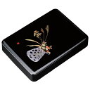 かぶせ文庫 黒 盛絵 花かご 33cm 書類入れ 書類整理 書類ケース 手紙入れ ケース 箱 小物入れ 漆器 日本製