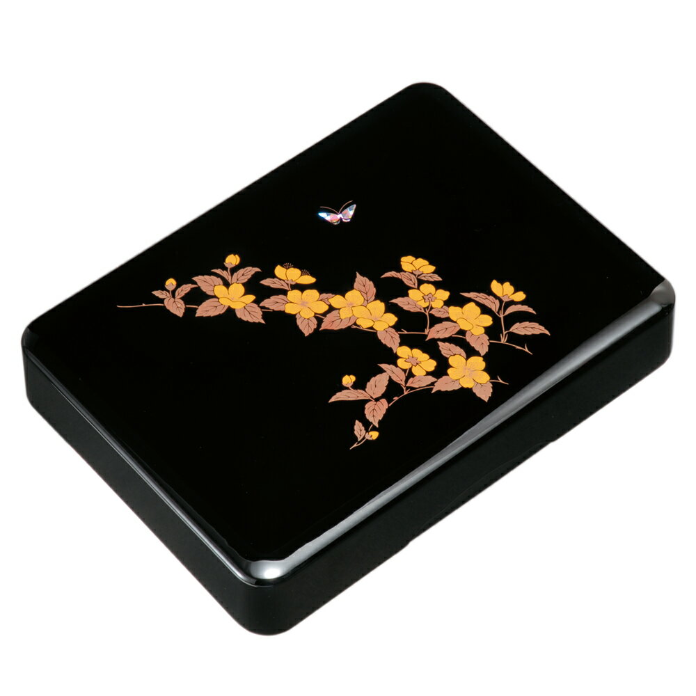 かぶせ文庫 黒 山吹 34cm 書類入れ 書類整理 書類ケース 手紙入れ ケース 箱 小物入れ 漆器 日本製