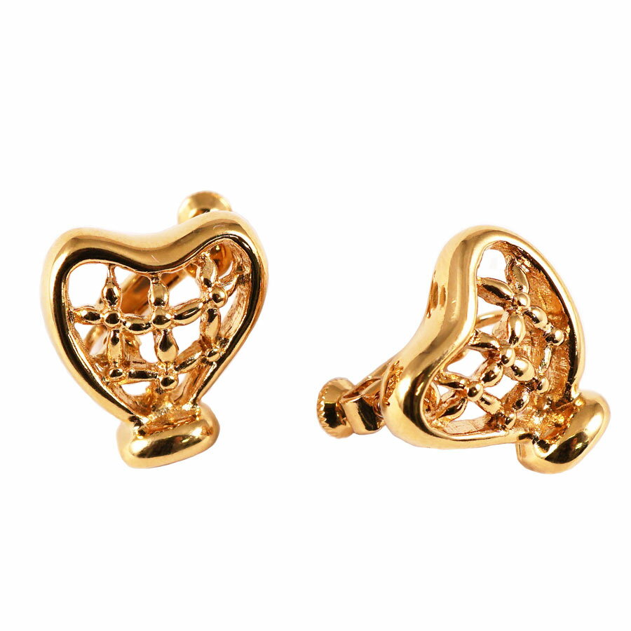 イヤリング ハートのモチーフ ヴィンテージアクセサリー インポート ゴールドアクセサリー 金 ニッケル..