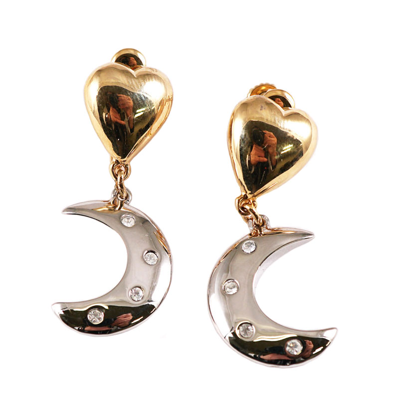 イヤリング 三日月のモチーフ ヴィンテージアクセサリー インポート ゴールドアクセサリー 金 ニッケルフリー カナダ製 欧米 女性 プレゼント ギフト