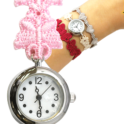 クルチアーニ メール便送料無料 刺繍で出来た腕時計！　レースブレスレットウォッチ ブレスレットとの重ね付けも可愛い［ラポール］ Rapport レディース ファッション 腕時計 レースブレスレットウォッチ 刺繍ブレス ミサンガウォッチ
