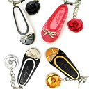 バレエシューズのバッグチャーム アクリル キーホルダー ペア お揃い シューズ パンプスホワイト ブラック ピンク 女性 プレゼント ギフト(4)