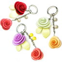 ダブルローズのバッグチャーム アクリル キーホルダー ペア お揃い 薔薇 バラ レッド パープル グリーン 女性 プレゼント ギフト