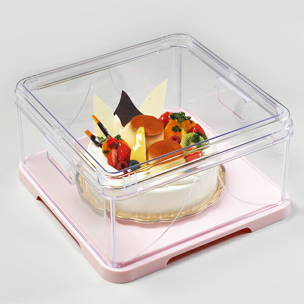 【送料無料】ケーキカバー角型トレー付き　折り畳み　フードケース