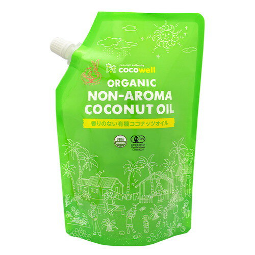 香りのない有機ココナッツオイル 460g(500ml) 【ココウェル】 香りのない有機ココナッツオイル 460g(500ml) 【ココウェル】