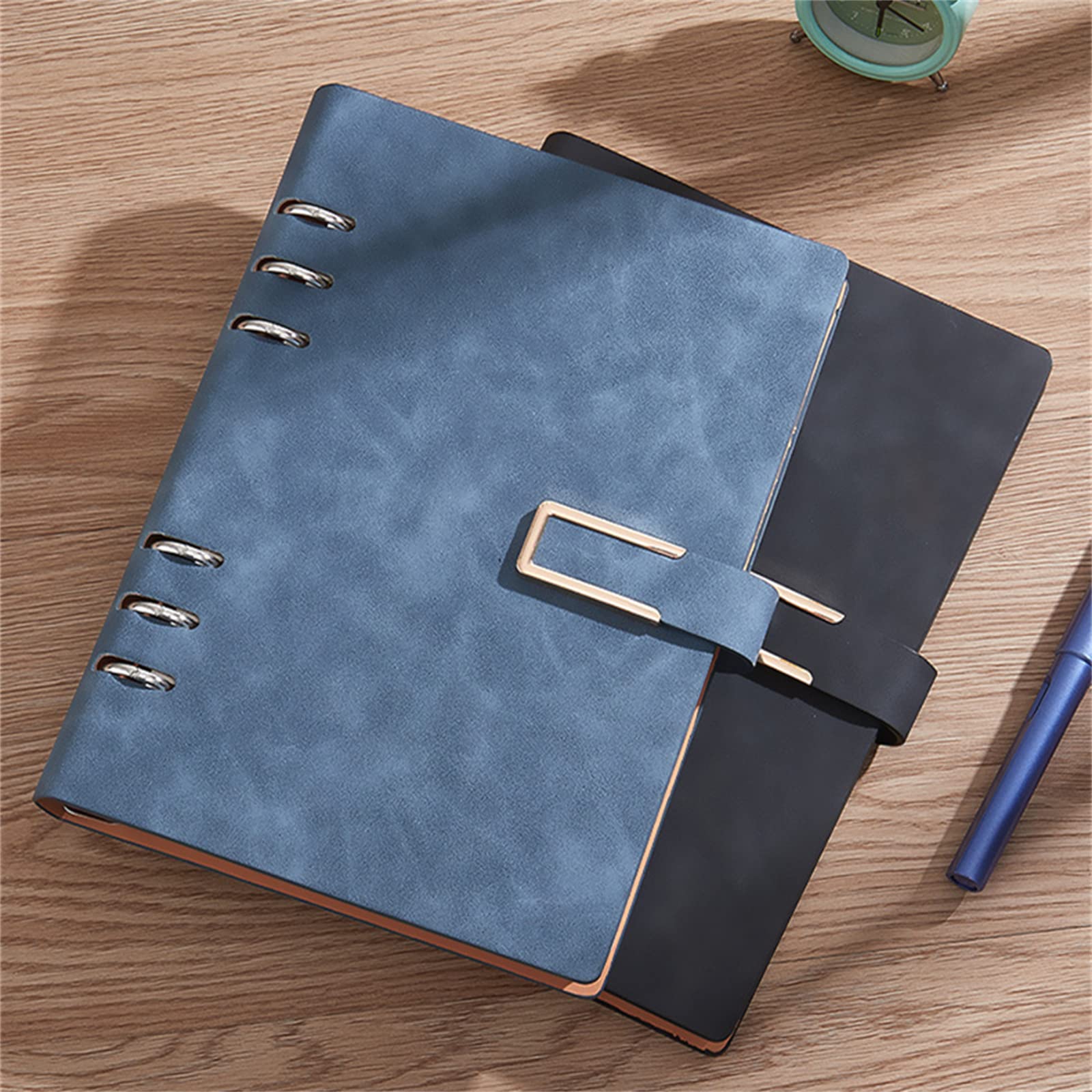 バインダーノート システム手帳 A5 メモ帳 6穴 ビジネス手帳 PUレザー ルーズリーフ おしゃれ シンプル..