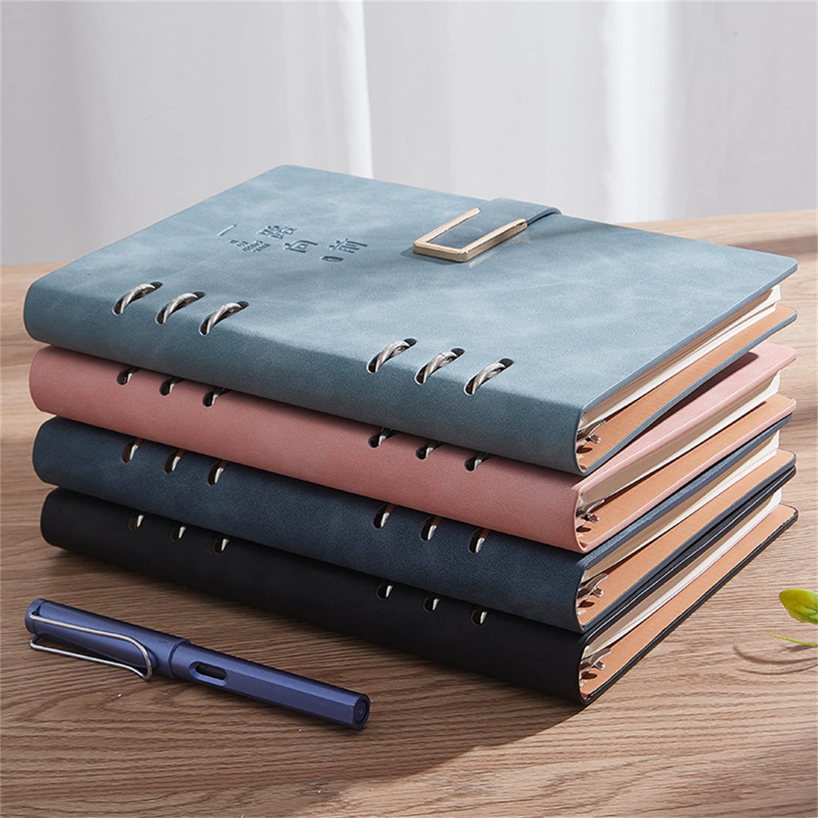 バインダーノート システム手帳 A5 メモ帳 6穴 ビジネス手帳 PUレザー ルーズリーフ おしゃれ シンプル..