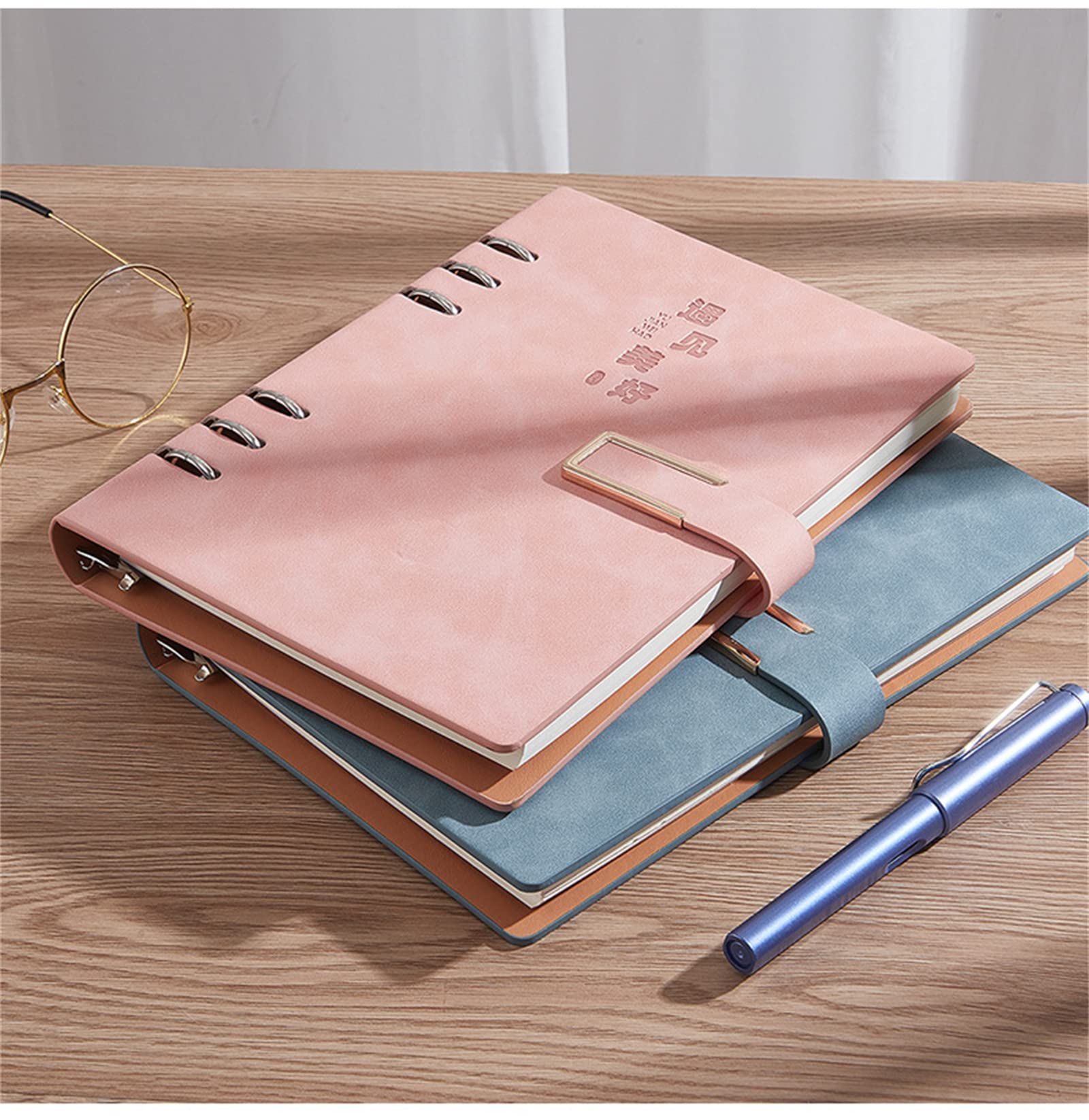 バインダーノート システム手帳 A5 メモ帳 6穴 ビジネス手帳 PUレザー ルーズリーフ おしゃれ シンプル..