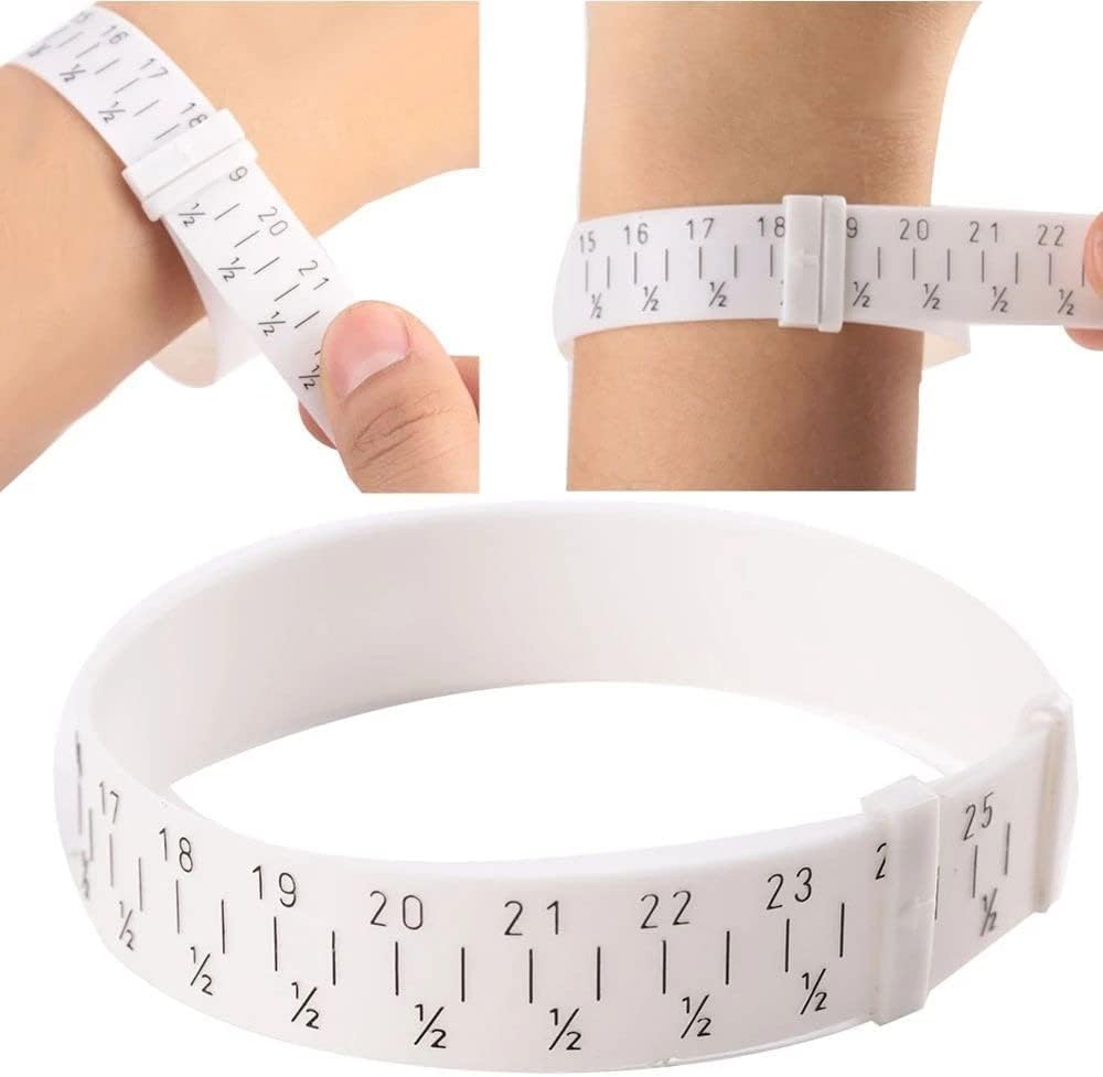 ブレスレットゲージサイザー、15-25cm ジュエリーメジャー 手首サイズツール、プラスチックブレスレット測定ツール ジュエリーズバングル(白)作成とアクセサ