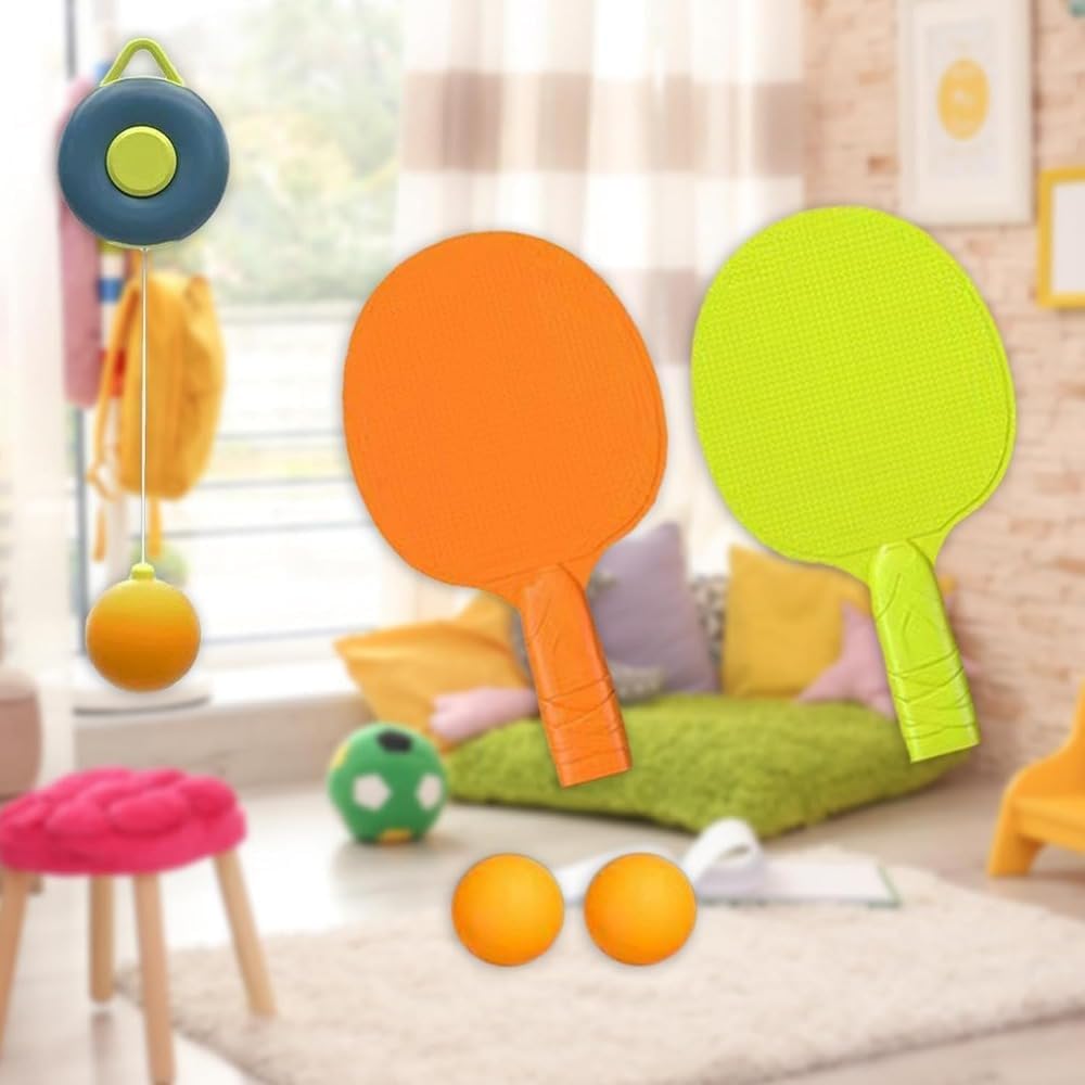 子供用近視防止吊り下げ式卓球ボールトレーニング器具、自動サスペンション、親子練習器具(ブルー)