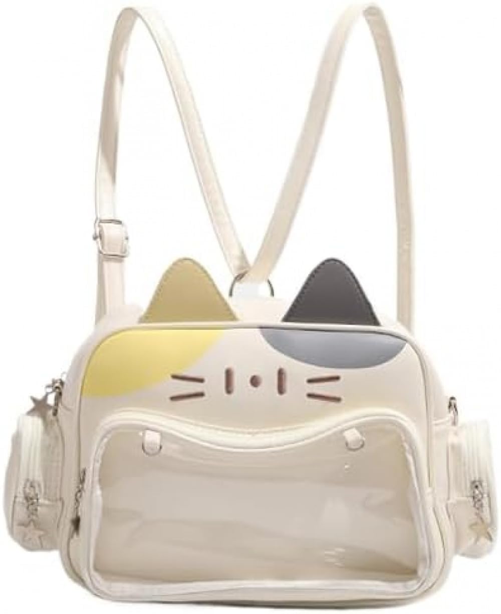 ショルダーバッグ ディスプレイバッグ 透明ポーチ メッセンジャーバッグ 小型 かわいい猫型 おしゃれ ギフトに最適 子供用バックパック