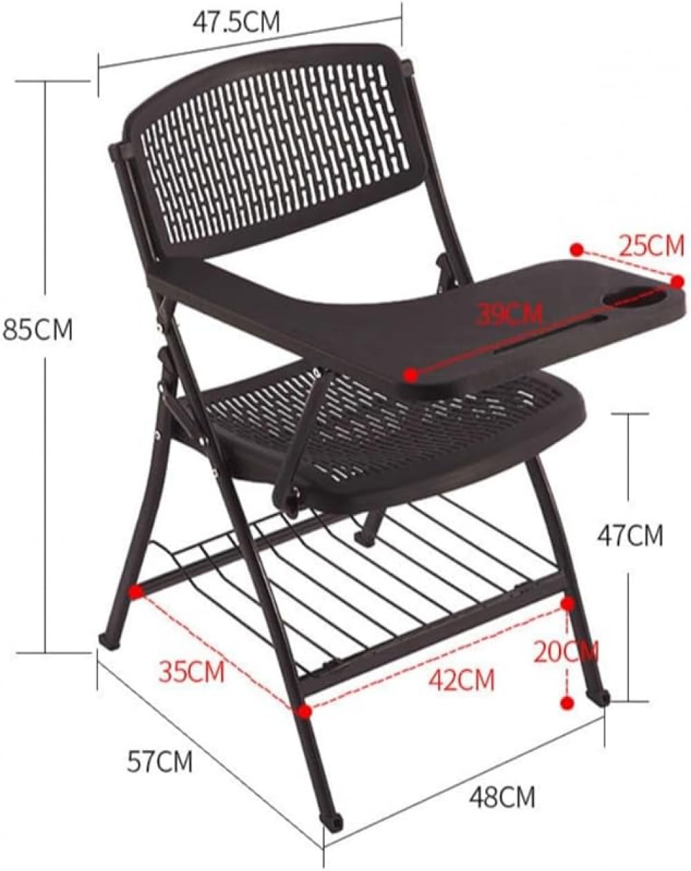 会議用、テーブル付き、折りたたみテーブルと椅子が一体化した軽量通気性オフィス会社会議トレーニング..