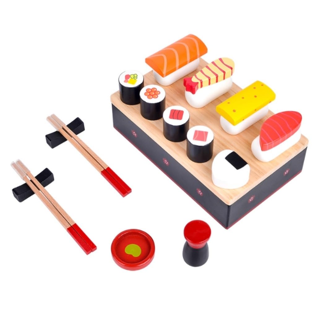 おままごとセット 木製 お寿司 おもちゃ 19点セット ままごと食材 知育玩具 木のおもちゃ マグネット式..