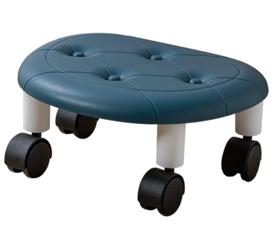 子供用靴履き替え用低スツール、小型スツール、ワークチェア、360度回転、キャスター付きスツール、作業スツール、低めの丸椅子、椅子、ミニローワーク、低床椅子、屋内移動式フットスツール、家庭用回転スツール、リングスツール、ガレージ、ガーデニング、家庭 (ホワイト)